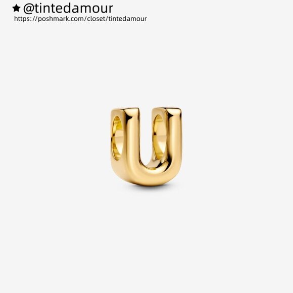 Pandora Letter U Alphabet Mini Charm|Pendant - Picture 1 of 2